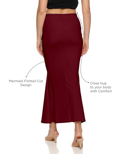 Image of Women's Saree Silhouette I Saree Shapewear Flare Petticoat for Women, Lycra Cotton Blended, Petticoat, Skirts for Women, Shape Wear Dress for Saree