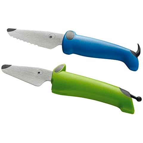 KUHN RIKON Kinderkitchen 2-Piece Set, Stainless Steel, Blue & Green Cover