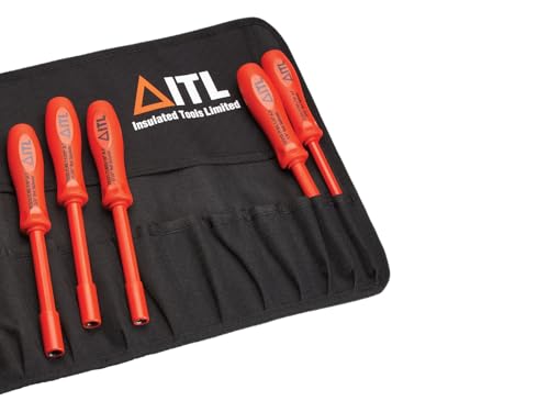 Image of ITL Insulated Tools 5PC BA Nut Spinner Set – VDE Certified - Includes 0BA to 4BA Sizes - Chrome Vanadium Shafts - Ergonomic Non-Slip Handles - Safe for Live Electrical Work