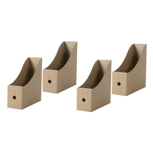 Beaupretty 4個 環境配慮型 ファイル収納ボックス 軽量か安定 デスク収納オーガナイザー 書類や雑誌の整理に オフィス用品