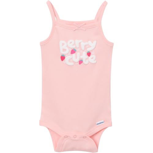 Image of Gerber Baby Girls Multi-Pack Sleeveless Onesies Bodysuit