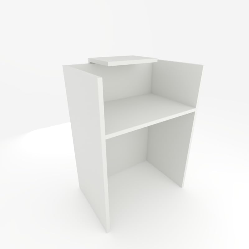 Mostrador de Recepción y Oficina. Facil Montaje 80x105x50 cm | 19mm de Grosor de Tablero | Fabricado en España. (Blanco - Blanco)