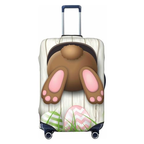 Brown Bunny Easter Eggs Luggage Cover Protector Anti-Scratch Washable Fits 18-32 Inch Luggage-Small