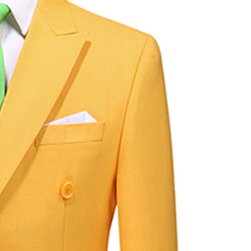 Blazer hombre slim fit doble botonadura amarillo miniatura 2