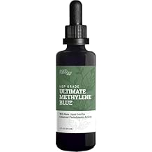 Earth Harmony Methylene Blue, 1% USP Pharmaceutical Grade, with Nano Liquid Gold for Photodynamic Research, Miron Glass Bottle 2 Oz