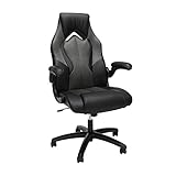 OFM ESS Collection High-Back Racing Style Bonded Leather Gaming Chair, in Gray (ESS-3086-GRY)