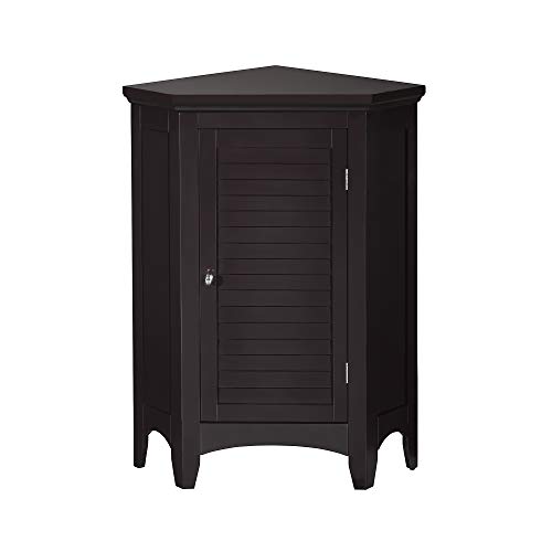Versanora Free Standing Wooden Corner Cupboard Bathroom Storage Cabinet Unit, MDF, Brown, 62.87 x 43.18 x 81.28 cm Versanora Free Standing Wooden Corner Cupboard Bathroom Storage Cabinet Unit, MDF, Brown, 62.87 x 43.18 x 81.28 cm