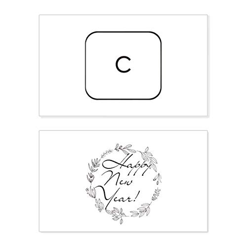 Tarjeta Conmemorativa de Año Nuevo Símbolo C para Mensaje de Bendición de Teclado