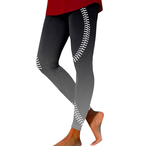 Pantalon de yoga décontracté pour femme avec imprimé baseball graphique
