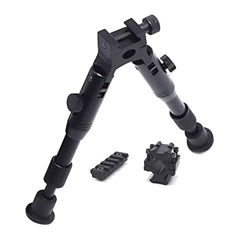 GOODTAC Tactical Rifle Bipod Adjustable 5.9-6.6 inch Included 20mm Picatinny Rail System and Bipod Adapater Cover