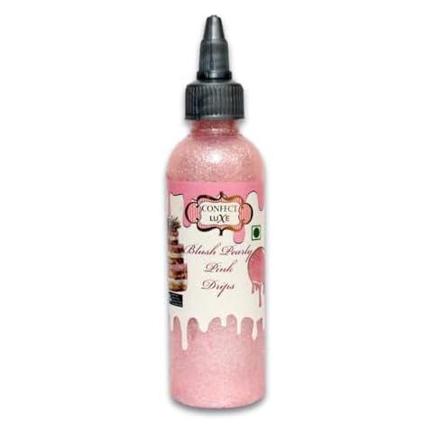Confect Edible Drips | Drip For Cake Decoration | Cake Decorating Drip | Edible Sparkling Drips for Doughnuts & Cupcakes | Blush Pink Drip - 3.71 Oz Cover