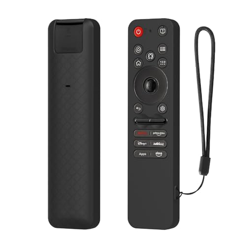 GIOPUEY Étuis Compatible avec LG MR25GA Remote, Coque Silicone, Poids léger, Antichoc, Portable - Noir