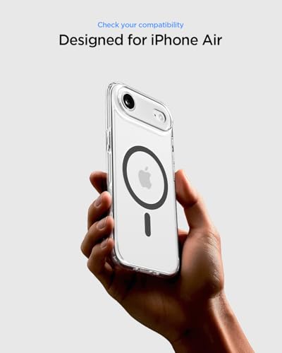 Image of Spigen for iPhone Air Case, Ultra Hybrid MagFit [TPU Covered Camera Control] [Anti-Yellowing] [Compatible with Magsafe] - Clear Graphite