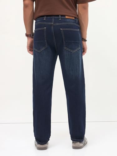 Image of Urbano Fashion Men's Straight Fit Washed Denim Jeans Stretchable