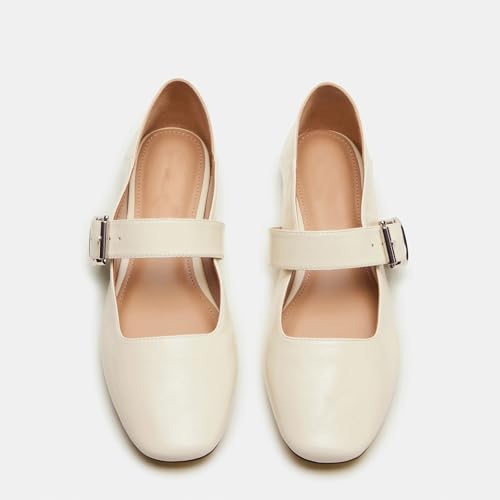 DOEYG Square Toe Mary Jane Ballet Flats Shoes for Women Dressy Casual Comfortable Low Heel Ballerina Shoes3
