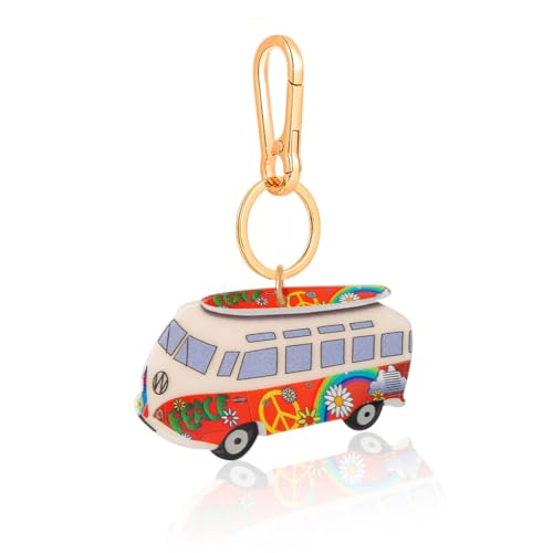 Car Shape Bag Charm Keychain - Colorful LOVE Design Acrylic Purse Accessory with Gold Lobster Clasp (Unisex)
