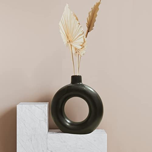 Image of Black Donut Ceramic Vase