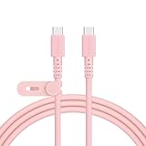 MOTTERU(モッテル) 240W対応 USB-C to USB-C シリコンケーブル 2.0m iPhone Air 17 17Pro 16 15 android iPad MacBook ノートPC対応 しなやかでやわらかい 絡まりにくく断線に強い Power Delivery EPR 温度センサー搭載 シリコンケーブルバンド 付属 シェルピンク MOT-SCB240CCG200-PK