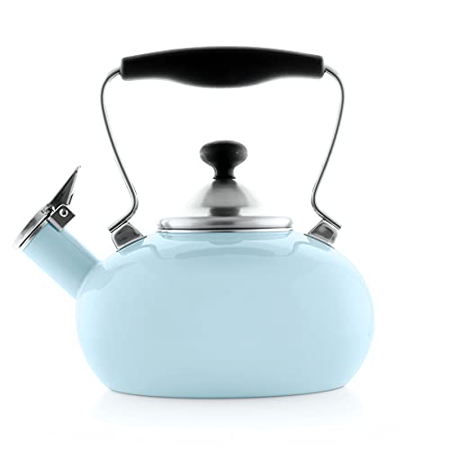 Chantal Zenith Enamel on Steel Whistling Teakettle, 1.8 quart, Light Blue, 37-ZEN LB