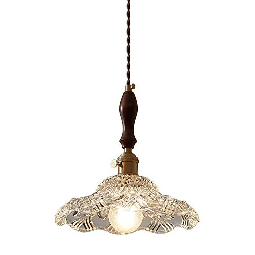 Lustres pour îlot de cuisine luxe en laiton brossé et bois précieux 1 lumière