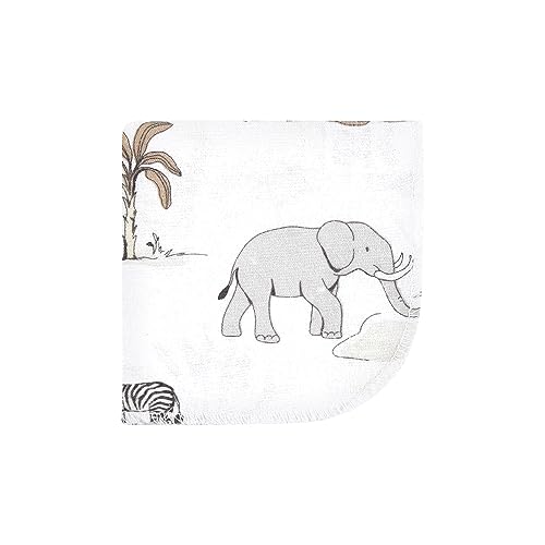 Image of Hudson Baby Unisex Baby Flannel Cotton Washcloths 10-Pack, Neutral Safari World, One Size