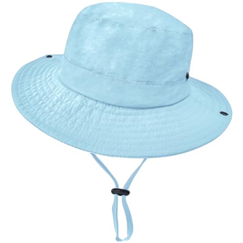Image of Outdoor Kids Sun Hat UPF 50+ Quick Dry Foldable Bucket Hat Lightweight Adjustable Fishing Safari Hat for Girls and Boys