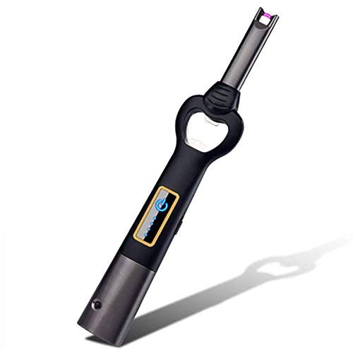 Elite Brands USA Long USB Electric Kitchen Lighter, Verstile Use as Camping Lighter and Candle Lighter, Ideal as Christmass Gift, Flameless Without Butane (Black Grey)