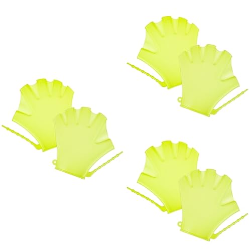 BESPORTBLE 3sets Swimming Gloves for Boys and Girls Diving Training Gloves Webbed Swimming Paddles Water Proof Adjustable Strap 2pcs*3