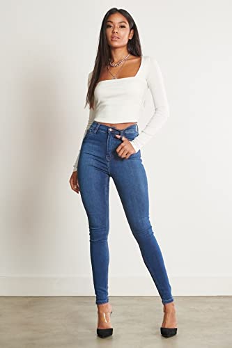 Vibrant Women’s Denim Skinny Jeans – High Waisted Signature Tinted Vintage Wash Super Stretch Casual Slim Fit Pants4