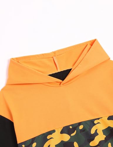 Boys Clothes 2 Piece Colorblock Hoodie Sweatshirts Top Camouflage Sweatpants Fall Winter Boy Outfits Size 6-14Y4