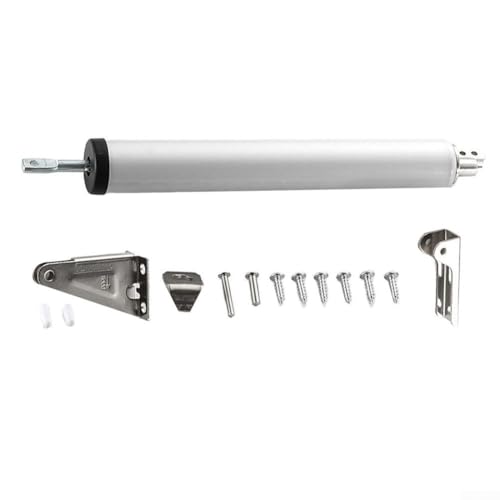 Cierrapuertas automático para puertas correderas con función de cierre silencioso, hecho de aleación de aluminio de aviación, para habitación, baño y puertas cortafuegos (arena plateada)