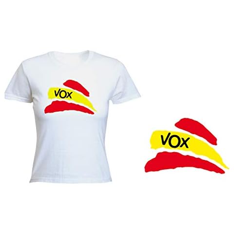 MERCHANDMANIA Camiseta Mujer Partido VOX Bandera ESPAÑOLA Tshirt Cover