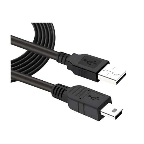 Image of Upix Premium USB Cable USB 2.0 A Male to Mini-B 5 Pin 1.5 Meter V3 Cable (4.92 Feet) for External HDDS /Digital Cameras /Card Readers /MP3 Players (Black)