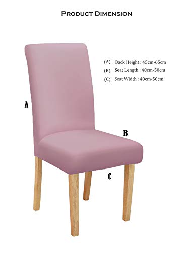 Image of Cortina Dining Chair Slipcovers | Protection Chair Covers | Plain, Removable, Washable | Universal Fit Super Soft Stretchy Polyester Spandex Fabric | Living Room, Kitchen, Party | Pack of 1, Rose