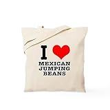 CafePress I Heart (Love) Mexican Jumping Beans Tote Bag Reusable Natural Beige Canvas Shopping Bag