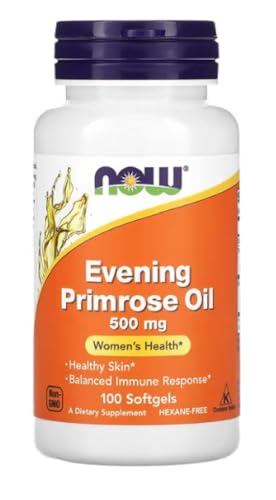 Now Foods - EVENING PRIMROSE OIL 500 mg | Aceite de Onagra | Rico en Ácido Gamma-Linolénico (GLA) para el apoyo a la salud de la piel y de la mujer - 500 mg - 100 Cápsulas Blandas