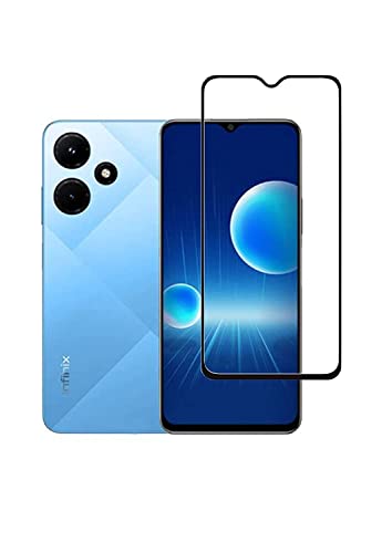 Image of Tempered Glass Screen Protector Compatible For Infinix Hot 30i Full Screen Coverage (Except Edge to Edge) and Free Complete Easy Installation kit