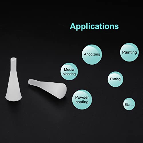 Image of MECCANIXITY Silicone Rubber Tapered Plug 3mm to 8mm Solid White for Powder Coating, Painting, Anodizing, Plating, Sandblasting, Laboratory Use 20 Pieces