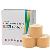 キネプロ Color 5cm×5m 6巻（キネシオロジーテープPRO Color）スポーツテーピング ブラック ネイビー ピンク グリーン パープルー レッド 黒 青 赤 (ベージュ)