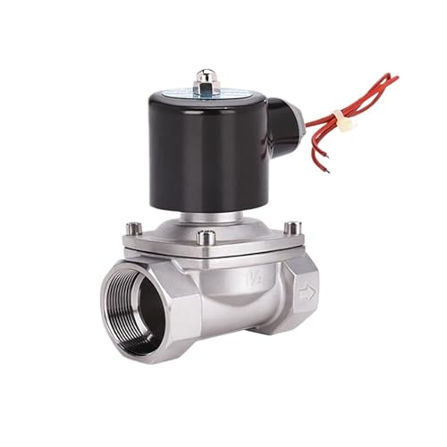 Electroválvula Válvula solenoide de acero inoxidable Serie 2W 1-1/2'DN40 Válvula solenoide normalmente cerrada Válvula de interruptor de control de tubería Válvula de agua for agua Aceite Aire(NPT_380