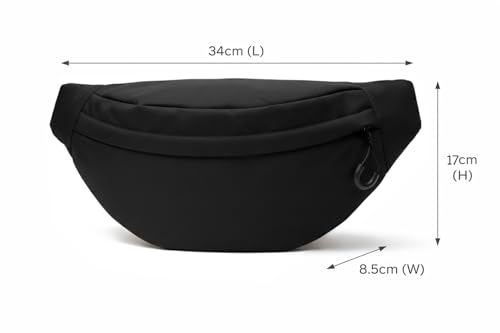 Image of WILDHORN Waist Bag for Men & Women | Crossbody Fanny Pack Sling Bag for Hiking, Travel, Camping, Outdoor Sports & Cycling | Adjustable Strap (Black)