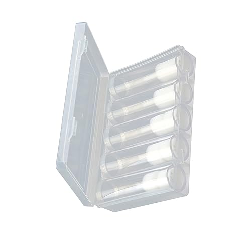 Tofficu 6Pcs Clear Plastic Coin Storage Tubes with Protective Box Coin Organizer Case for Collectors Includes Round Tubes and Storage Box for Coin Protection