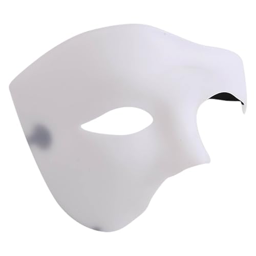 Genérico Máscara para homem máscara de máscara fantasma de ópera máscara de meia face, Branco, Tamanho único