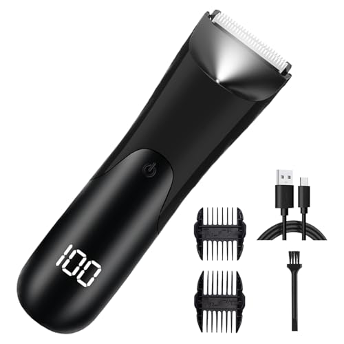 Recortadora De Barba Para Hombre - Afeador Barba con Pantalla Digital - Recargable Para Hombre con Pantalla para Cabeza, Cara, Cuerpo y Zona Íntima