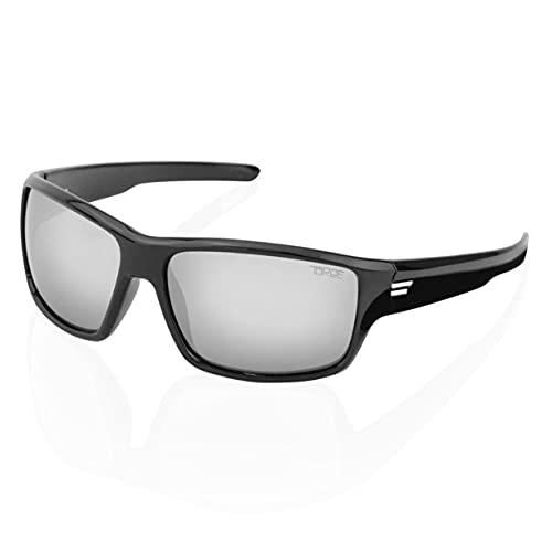 Image of TOROE Eyewear FIELD Wrap Around Sport Sunglasses With Polycarbonate Polarized Lenses, Lightweight TR90 Frame