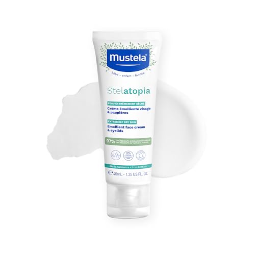Mustela Stelatopia Eczema-Prone Skin Emollient Baby Face Cream - Face Moisturizer with Natural...