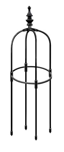スモールオベリスク ローズオベリスク 植物支柱 薔薇 オベリスクアーチ プランター おしゃれ 園芸用品 園芸 支柱 金属製 簡易組立式 園芸支柱 サポートつる植物用トレリス つる性植物 登山トレリス/バラ/ばら/薔薇 (黒,20*60cm)
