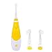 Baby Sonic Electric Toothbrush Battery with 3 Tooth Brush Heads 1-8 Years Old,yellow