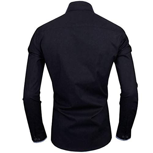Image of Zombom Men's Solid Cotton Blend Regular Fit Full Sleeve Collared Neck Casual Shirt for Men