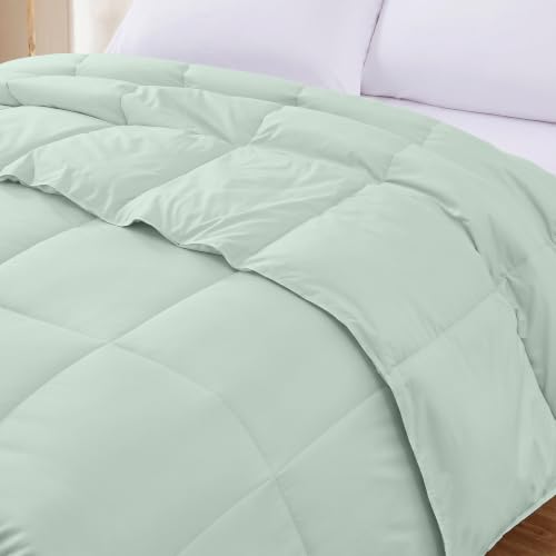 Image of Modern Threads Comforter Duvet Insert, Reversible Quilted Down Alternative Comforter with Corner Tabs, All Season Bedding, Twin, Sage Green